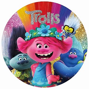 Painel Festa Redondo 3d Trolls estampa Digital 1,50M