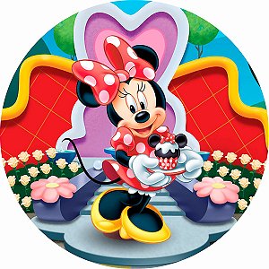 Painel Festa Redondo Minnie 2, 3d Sublimado 1,80 Diametro