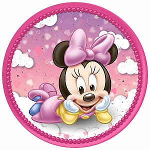 Painel Festa Redondo Minnie 3, 3d Sublimado 1,80 Diametro