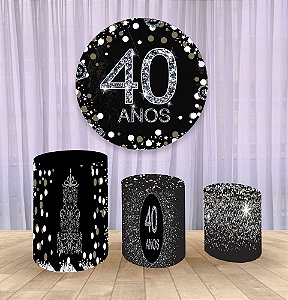 Painel Redondo 1,50m E Trio Capa De Cilindro 40 Anos 1