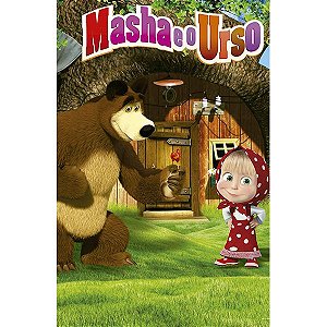 Painel Festa Retangular P/ Casado 1,5x2,2m Masha E O Urso 1