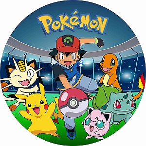 Painel Festa Redondo 3d Pokemon 1, Sublimado 1,80M