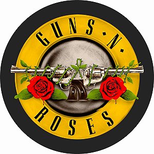 Painel Festa Redondo Guns N' Roses 1, 3d Sublimado 1,50 Dia