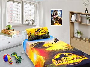 Jogo De Lençol Cobre Leito E Fronha Jurassic World 1