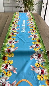 Trilho De Mesa Decoração Pascoa, Caminho Mesa 4 Lugares Azul