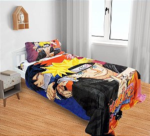 Manta E Fronha Anime 4 Cobertor Fleece Solteiro Macio , 2pçs