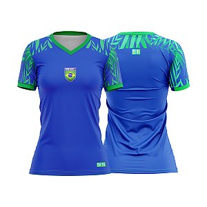 Camiseta Feminina Copa Do Mundo, Babylook Azul Seleção Mod. 3