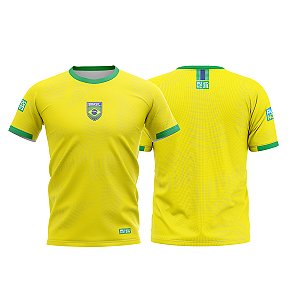 Camiseta Masculina Copa Do Mundo, Camiseta Amarela Mod Torcedor Seleção