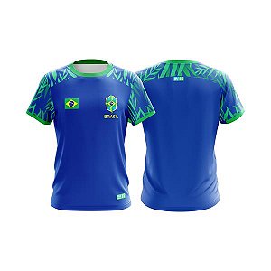 Camiseta Masculina Copa Do Mundo Infantil Azul  Mod Torcedor