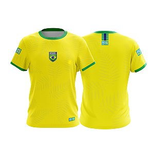 Camiseta Masculina Copa Do Mundo Infantil Amarelo Seleção Mod Torcedor