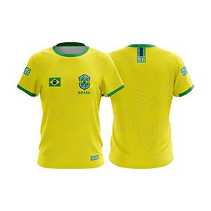 Camiseta Masculina Copa Do Mundo Infantil Amarelo Seleção Mod Torcedor