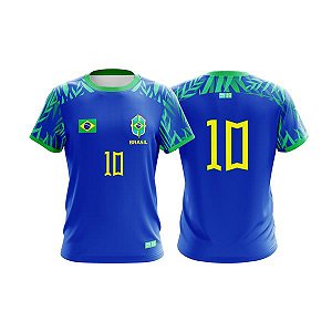 Camiseta Masculina Copa Do Mundo Infantil, Azul Seleção Mod Jogador