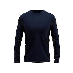 Camisa Manga Longa Masculina Proteção Uv 50+ Térmica Dry Fit Azul Marinho