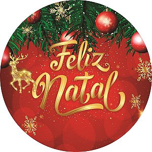 Painel Festa Redondo Decoração Natal, Festa Natalina, 1,50 Mod 2