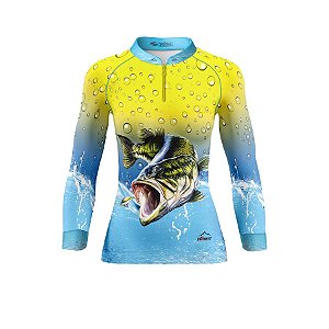 Camisa Camiseta Blusa Feminina Pesca Com Proteção Uv50 Pescaria CFP-02