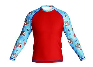 Camisa Longa Infantil Moda Praia Uv 50 Térmica Estampada Mod 2