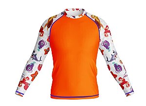 Camisa Longa Infantil Moda Praia Uv 50 Térmica Estampada Mod 5