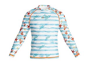 Camisa Longa Infantil Moda Praia Uv 50 Térmica Estampada Mod 6
