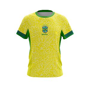 Camiseta Masculina Copa Do Mundo Infantil Amarelo Seleção