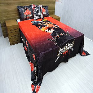Manta Casal Com Fronha E Almofada Anime 5 Cobertor Fleece 4pç