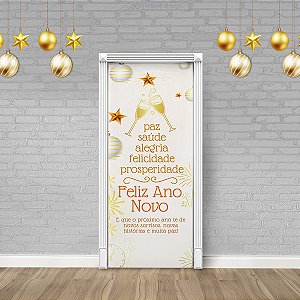 Capa Porta Para Decoração de Ano Novo Festa Tecido 0,87x2,23 Md2