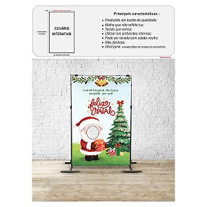 Painel Festa Retangular Interativo De Natal Mod.2 - 1,5x2,25m