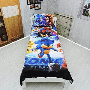 Jogo De Lençol Cobre Leito Fronha Sonic Shadow Generation 2