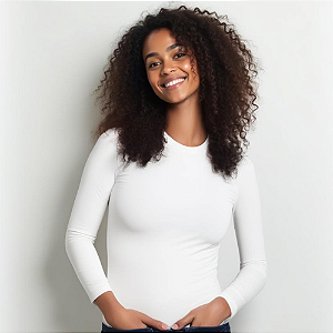 Camiseta Feminina Manga Longa Uv50 Inverno/verão Branca