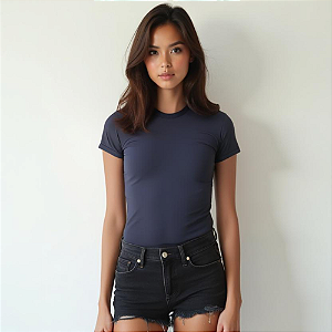 Camiseta Manga Curta Uv50 Dry Fit Inverno/verão Azul Marinho