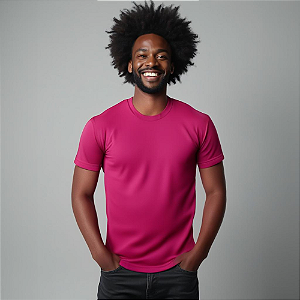Camisa Dry Fit Masculina Manga Curta Proteção UV 50 Pink