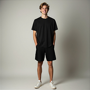 Bermuda Masculina Dry Fit Com Bolso Casual e Esportiva Preto