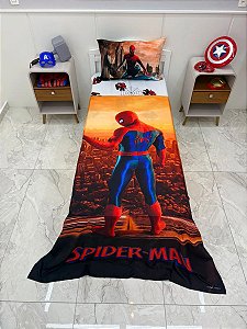 Jogo Lençol Cobre Leito E Fronha Solteiro Homem Aranha