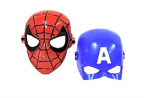 Máscara Homem Aranha e Capitão América Vingadores Avengers