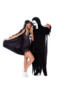 Fantasia de Halloween Adulta Masculino Luxo Esqueleto Com Máscara e Luvas