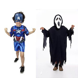 Fantasia Infantil Esqueleto Halloween Longa Menino