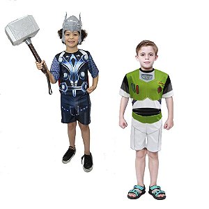 Fantasia Thor Infantil C/ Martelo + Mascara E Buzz Lightyer