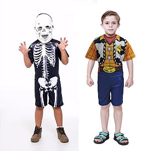 Fantasia Infantil Halloween Dia Das Bruxa Caveira Esqueleto