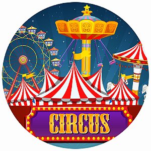 Painel Festa Redondo Estampa 3d Circo 1,50M
