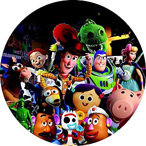 Painel Festa Redondo 3d Toy Story Estampa Digital Sublimado 1,50M