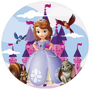 Painel Festa Redondo 3d Princesa Sofia Sublimado 1,50M