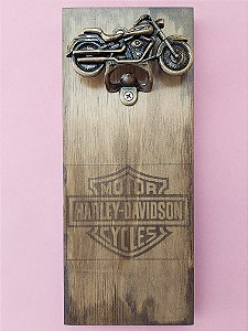 Abridor de Garrafas Rustico (para geladeira): Tema Harley Davidson
