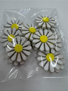 Margarida Flor Branco e Amarelo - 15 UN