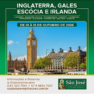 Inglaterra, Gales, Escócia e Irlanda - Outubro 2026