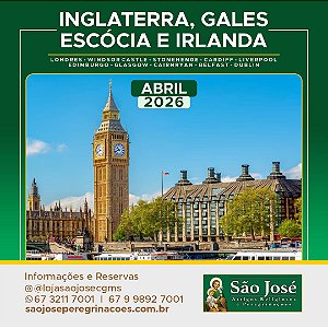 ESGOTADO - Inglaterra, Gales, Escócia e Irlanda - Abril 2026