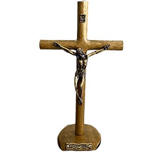 Crucifico de Mesa com Medalha de São Bento - 27cm