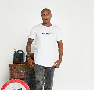 Camiseta Algodão Slim Rebel With a Cause Branca
