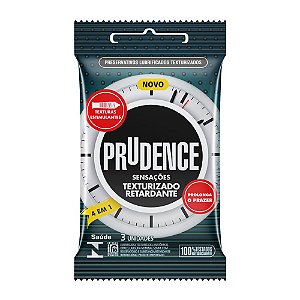 Preservativo Prudence Sensações Texturizado Retardante com 3 unidades