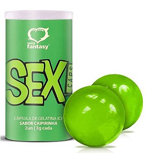 Sexy Fantasy Sex Caps - Bolinha Explosiva Beijável com 2 Unidades | Aroma: Caipirinha Ice