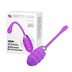 Cápsula Vibratória Recarregável Texturizada com 12 Modos de Vibração - PRETTY LOVE FRANKLIN