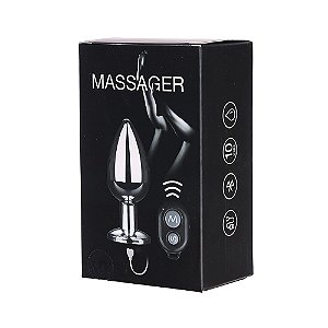 Plug anal de luxo em metal com 10 Vibrações e controle Remoto - VIPMIX